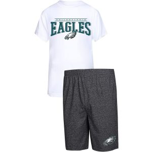 Philadelphia Eagles Concepts Sport Father’s Day T-Shirt & Shorts Sleep Set – White/Charcoal